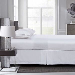 12 Inch Drop Tailored Bed Skirt Egyptian Organic Cotton Split Corner Ple…